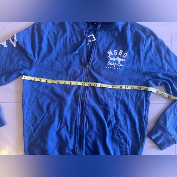 Maui And Sons Blue Hoodie Adult Sz M Florida 1980 spring lightweight pocket - Picture 13 of 16